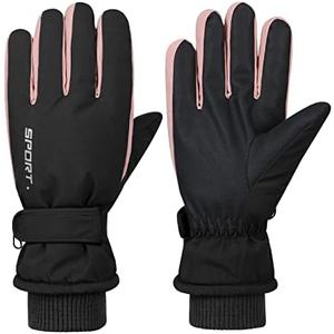 American Trends Winter Ski Gloves for Women Waterproof Winter Gloves Touchscreen Snow Gloves