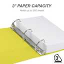 Samsill Durable 3 Inch Binder, D Ring Binder, Customizable Clear View Cover, Lemon Yellow, Holds 625 Pages
