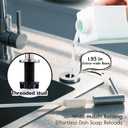 GAPPO Soap Dispenser for Kitchen Sink, Built in Sink Soap Dispenser, Brushed Nickel Stainless Steel Pump Head, Lotion Dispenser with Refillable 17 OZ Bottle