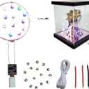 Mini LED Lights 80mm Long Distance Coil Induction Light and 12PCS Colorful High Brightness Auto Induction Lights for Art & Craft Kits Add Life Fun