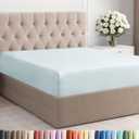 Full Fitted Bed Sheet - Bottom Single Fitted Sheet Only - Ultra-Soft Hotel Luxury Bedding w/ 8-16 Inch Deep Pockets - Breathable, Cooling & Wrinkle Free - Easy-Fit, Fade & Shrink Resistant - Ice Blue