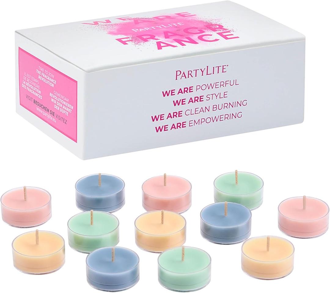 PartyLite Tea Lights Sampler, Ginger and Coconut with Lavender Scented Candles, Gift Set of 12, Aromatherapy with up to 4 to 6 Hours Burn Time, Ideal for Home Decor, Holiday Gifting and Celebration