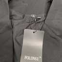 FOLUNSI Women's Business Casual Cropped Blazer Lapel Collar Long Sleeve Work Office Suit Jacket with Fully Lined Large