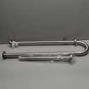 Toilet Support Rail 31.3X 31.5 Inch, Munzong Anti-Slip Satin Brushed Nickel Handicap Grab Bar for Bathroom, Stainless Steel Knurled Safety handrails with Leg for Elderly Disabled Pregnant-1.25Tube