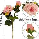 ATFL Fake Pink Roses Flowers, 6 Pcs Faux Silk Real Touch Moisturizing Artificial Pink Rose Flowers for Decoration DIY, Wedding Party, Home Office Decoration and Dining Table Centerpiece (6, Pink)