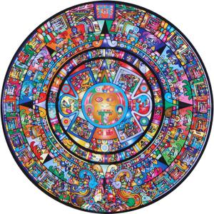 Bgraamiens Puzzle-Aztec Totem-1000 Pieces Round Puzzle Color Challenge Jigsaw Puzzles for Adults (Aztec Totem)