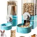 GPY Automatic Hanging Gravity Pet Feeder and Water Dispenser Set Automatic Rabbit Feeder and Dog Water Dispenser for Dogs Cats Pets Animals Large Capacity (Blue Water Feeder&Food Feeder) (Blue)