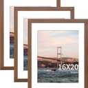 YESKAY 16x20 Picture Frame Brown Set of 3, Display Pictures 11x14 with Mat or 16 x 20 Without Mat, Poster Frames 16x20 for Wall Hanging Horizontal and Vertical