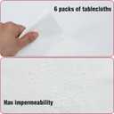 6 Pack Premium Disposable Plastic Tablecloth 54 X108 Inch Rectangle Solider Color Heavy Duty Table Cover for Dining Tables, Parties and Holidays Decorative (White)