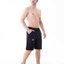 MagnaMan Men's Elastic Casual Shorts Cotton-Spandex, Adjustable Drawstring, Reinforced Pockets  Beach, Golf, Hiking (Black)