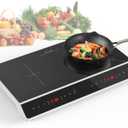 GIHETKUT Double Induction Cooktop, 4000W 2 burner Induction cooktop with LED Touch Screen 10 Levels Settings with Child Safety Lock & Timer 110V Electric burner with hot plate