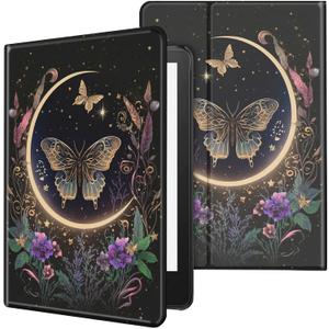 Case for All-New Kindle Paperwhite 12th Generation 7 inch 2024 & Kindle Colorsoft Signature Edition 2024 Lightweight Protective Smart Stand Cover with Auto Wake Sleep - Flowers Plants Butterflies