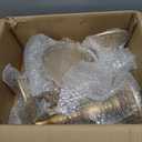 3 Pcs Cake Stand Set Round Cake Stand with Crystal Bling Pendants Dessert Table Display Set for Wedding Event Birthday Party Dessert Table(Gold)