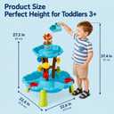 Linkowin Kids Flower Water Sand Table for Toddlers, 2 Tier Kids Outdoor Water Sand Play Table Toys, Splash Sensory Table for Summer Beach Activity Party for Boys Girls (Age 3+)