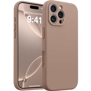 AOTESIER Magnetic Case for iPhone 16 Pro Max, Upgraded Silicone | Full Camera Protection | Integrated Camera Control Button | MagSafe Compatible|Anti-Scratch Microfiber Lining Phone Case, Light Brown