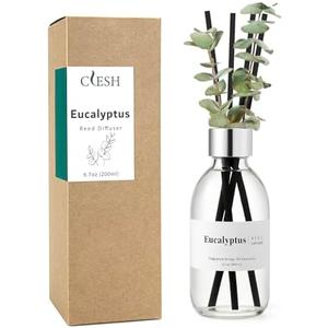 Clesh Reed Diffuser Set, 6.7 oz Eucalyptus Scented Diffuser with Sticks, Home Fragrance Reed Diffuser for Bathroom Shelf Decor