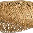 23.64" Bamboo Lamp Shade, Bohemian Hand Woven Pendant Shade for Kitchen Island Living Room Farmhouse 1 - Pack (23.64inch, Lampshade Bamboo)