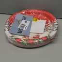 YY 12" Oval Party Paper Plates Set Merry Christmas Disposable Large Buffet Plates (50 Count)