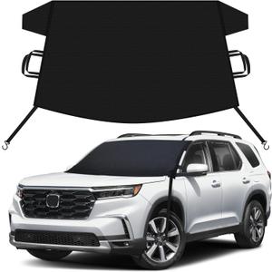 EcoNour Car Snow Cover Compatible for Honda Pilot | Windshield Cover for Ice and Snow with S-Hook Straps | Heavy-Duty 600D Oxford Winter Car Cover, Waterproof & Anti-Slip