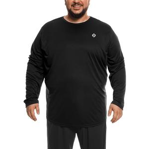 Big and Tall Mens Long Sleeve T-Shirt UPF 50+ Sun Protection Tees Moisture Wicking Black
XL