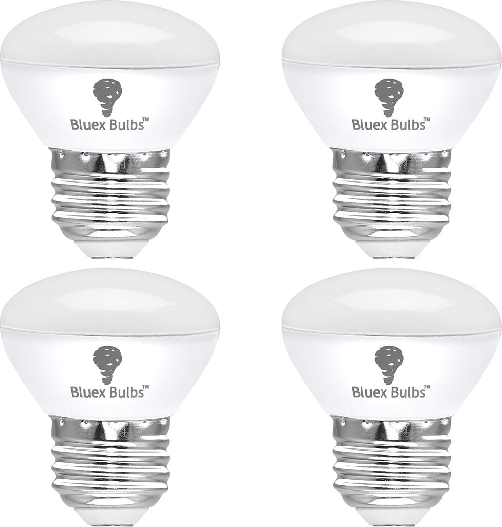 4 Pack R14 LED Bulb 4W E26 Base Mini Reflector Floodlight Light Bulb Dimmable 2700K Warm White - 40W Equivalent - Mini Light Bulbs, Short Light Bulbs, Curio Cabinet Light Bulb, R14 Bulb Flood Light