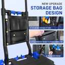 Folding Hand Truck, 2 in 1 Portable Heavy Duty Carrying Moving Dolly Cart with 4 Foldable Wheels and Retractable Handle Duty 330lbs (Blue)