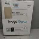 Angel Shield Marble Toilet Seat Durable Molded Wood with Quiet Close,Easy CleanQuick-Release Hinges (Round,White Marble)