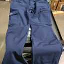 OutdoorsSports Men's Cargo Hiking Pants, Water-Resistant Outdoor Trousers, Navy Blue, Size 32