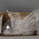 Ciaell 12 PCS Plastic Ribbed Wine Glasses - 10 OZ Plastic Square Wine Glasses with Stem - Disposable Champagne Cups for Parties & Weddings & Party (Clear)