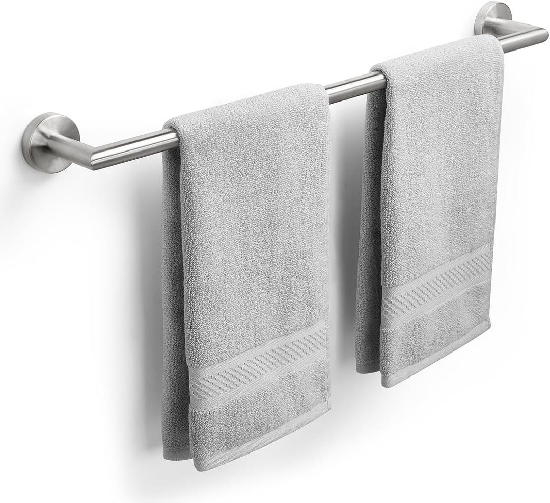 Bathroom Towel Bar 24 Inch Towel Rack Wall Mount Bath Towel Holder Modern Towel Rod Silver Bath Towel Hanger Stainless Steel Brushed Finished Bathroom Accessories Towel Rail Single Bar Brushed Nickel