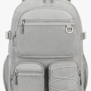 Lohol Water Resistant Daypack with Mulitiple Pockets for School Travel Outdoor College, 15.6 inch Laptop Backpack for Men and Women (Grey)