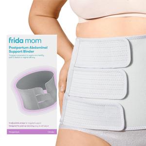 Frida Mom Belly Binder, Postpartum Essentials for Natural and C-Section Recovery, Adjustable Compression Wrap, After Birth Brace, Abdominal Band, 9" High (One Size)