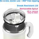 For Iced Coffee & Smoothies Never Drink from a Moldy Lid Again: 24oz Hygienic Tumbler, 100% Leakproof Lid & Removable Foldable Spout. Reinforced Base, Fits Cup Holders-Cream