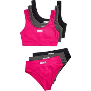 BEAUDRM Women's 3 Pack Lingerie Sets Letter Wireless Bralettes No Show Bra and Panty Comfy Nightwear Matching Underwear Sets, Medium