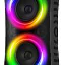 Large Party Bluetooth Speaker, 260W Peak Powerful Loud Sound with Deep Bass, 15Hr Playtime, Fast Charge, RGB Cool Light Show, TWS, Portable for Outdoor Beach, Camping, Backyard, Work, Home (Blue)