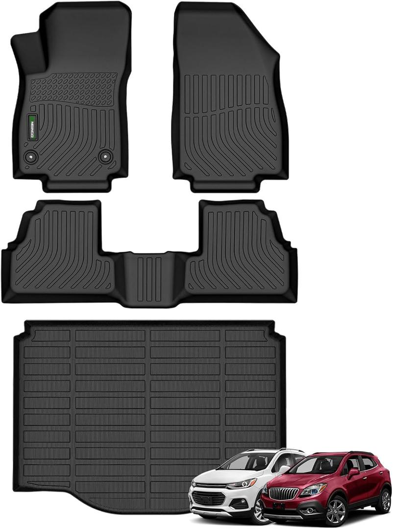 ANBINGO Floor Mats & Cargo Liner for 2014-2022 Chevrolet Trax/Buick Encore 2013-2022 TPE All Weather Car Floor Liners Waterproof Non-Slip, Full Set