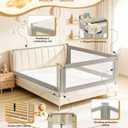 3-Piece Full Size Bed Rail for Toddlers, Baby Bed Rail Guard with Height Adjustable, Headboard Rod, Bed Safety Rails for Full Size Bed —(54" x 74.8" x 74.8")