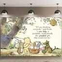 5x3 Ft Cute Winnie Bear Quotes Backdrop  Vintage Bear Photography Banner for Baby Shower, Newborn & Birthday Party Supplies