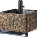 BAYN Heavy-Duty Metal Umbrella Base Stand with Wheels, 150lb Capacity Portable Fillable Planter for Patio, Outdoor, Garden, Poolside, Yard & Lawn
