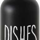 Glass Soap Dispenser for Kitchen Sink and Bathroom - Modern Farmhouse Decor, Hand Soap Dispenser for Kitchen Sink Decor (Black-dishes)