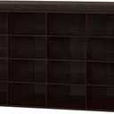 DINZI LVJ Shoe Storage Bench with Cushion, 16-Cubby Shoe Rack, Adjustable Shelves, Multifunctional Shoe Organizer Bench for Entryway, Mudroom, Hallway, Living Room, Bedroom and Garage, Espresso