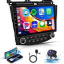 HiFi Car Radio for Honda Accord 7th 2003-2007 Android13 Wireless Carplay Android Auto, 10.1 Inch Touch Screen Bluetooth Car Stereo, GPS Navigation, WiFi, FM Radio, SWC Backup Camera
