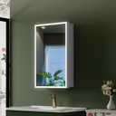 Quavikey 16"x26" LED Medicine Cabinet with Mirror, Recessed or Surface