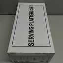 YHOSSEUN Halloween Serving Platters Set of 4, Black and White Serving Platters and Trays for Food, Rectangular Long Plates Serving Dishes for Entertaining, Checkered, 14 Inch