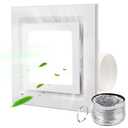 FEITON Bathroom Exhaust Fan with Light, Ceiling Mount, 110 CFM 1.0 Sones 4 Inch Duct, Quiet Square Bath Fan Light Combo, Shower Exhaust Fan with Light