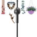 NETVUE by Birdfy Bird Feeder Pole with Effective Squirrel Baffle, 108 Inch Rust-Proof Pole Kit, 8 Adjustable Hooks for Outdoor Wild Bird Feeder, Bath, House Hanging & Mounting