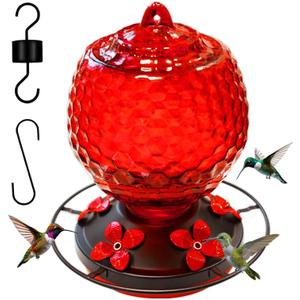 Glass Hummingbirds Feeder for Outdoors Hanging,25 OZ Humming Birds Feeder for Outdoors,Hummingbird Gifts,Gardening Gifts for Women