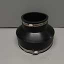Supply Giant 6I8I Flexible Rubber Coupling with Stainless Steel Clamps, 4 Cast Iron/PVC x 6" Clay, Black