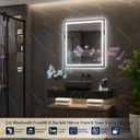 Keonjinn 32 x 36 Inch LED Bathroom Mirror with Lights, Frontlit & Backlit