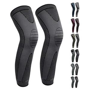 Full Leg Sleeves Long Compression Leg Sleeve Knee Sleeves Protect Leg, for Man Women Basketball, Arthritis, Cycling Sport, 4X-Large (1 Pair)
